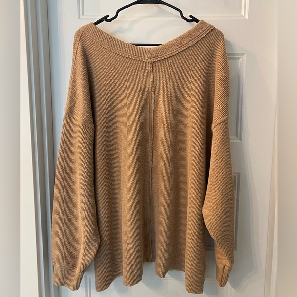 Aerie Wonder Texture Vneck Sweatshirt Knit - Picture 5 of 7